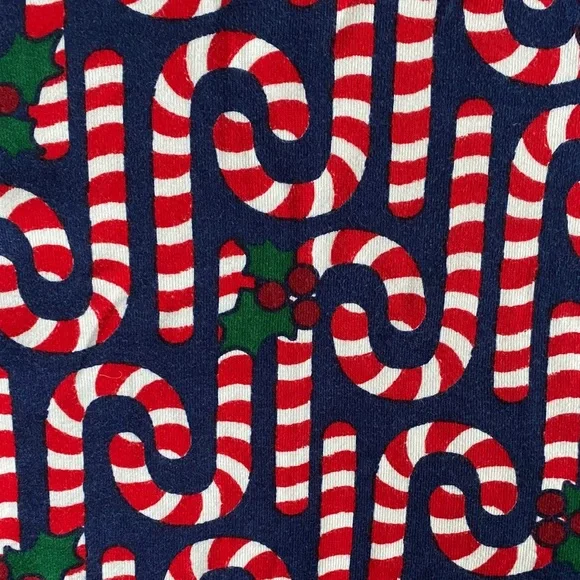 Hanna Andersson Red and Blue Candy Cane Pajama Set, size 14. Excellent condition - Picture 4 of 11